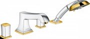 Смеситель двухвентильный на борт ванны с душем Hansgrohe коллекция Metropol Classic хром/золото 31315090