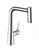 Змішувач для кухні з висувною лійкою одноважільний Hansgrohe колекція Metris хром 14834000