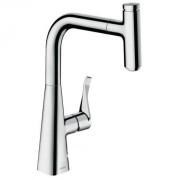 Смеситель для кухни с выдвижной лейкой однорычажный Hansgrohe коллекция Metris Select хром 14857000
