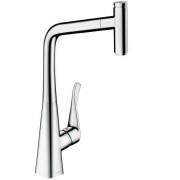 Змішувач для кухні з висувною лійкою одноважільний Hansgrohe колекція Metris Select хром 14884000