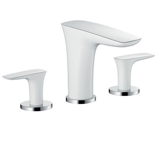 Смеситель для раковины двухрычажный скрытый Hansgrohe коллекция PuraVida хром/белый 15063000