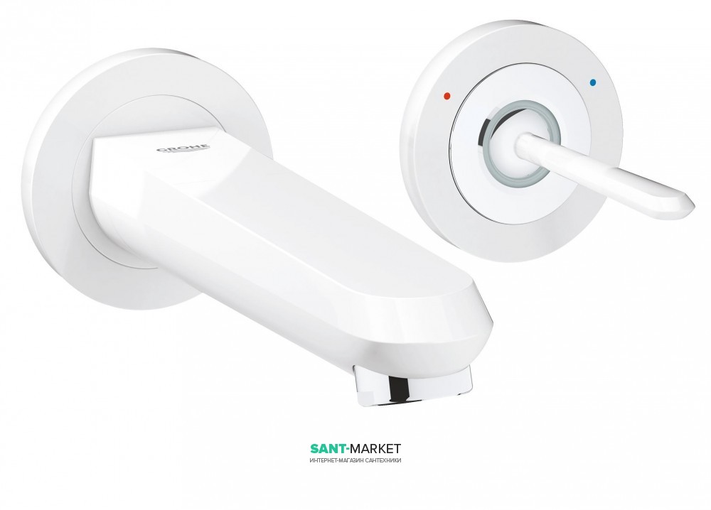 Змішувач для раковини одноважеля настінний Grohe Eurodisc Joy біла місяць 19968LS0