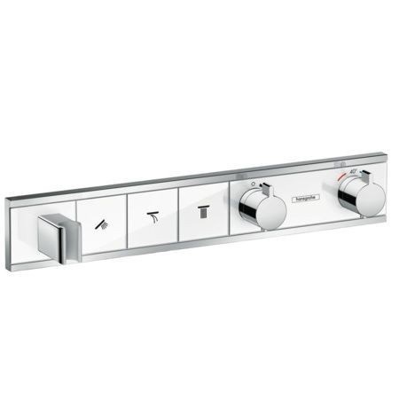 Змішувач для душа вбудований із термостатом для 3 споживачів Hansgrohe колекція RainSelect білий / хром 15356400