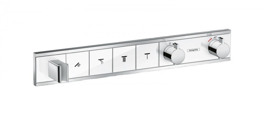 Смеситель для душа встраиваемый с термостатом для 4 потребителей Hansgrohe коллекция RainSelect белый/хром 15357400
