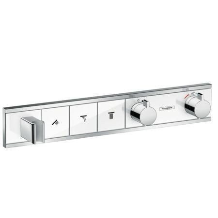 Смеситель для душа встраиваемый с термостатом для 3 потребителей Hansgrohe коллекция RainSelect белый/хром 15356400