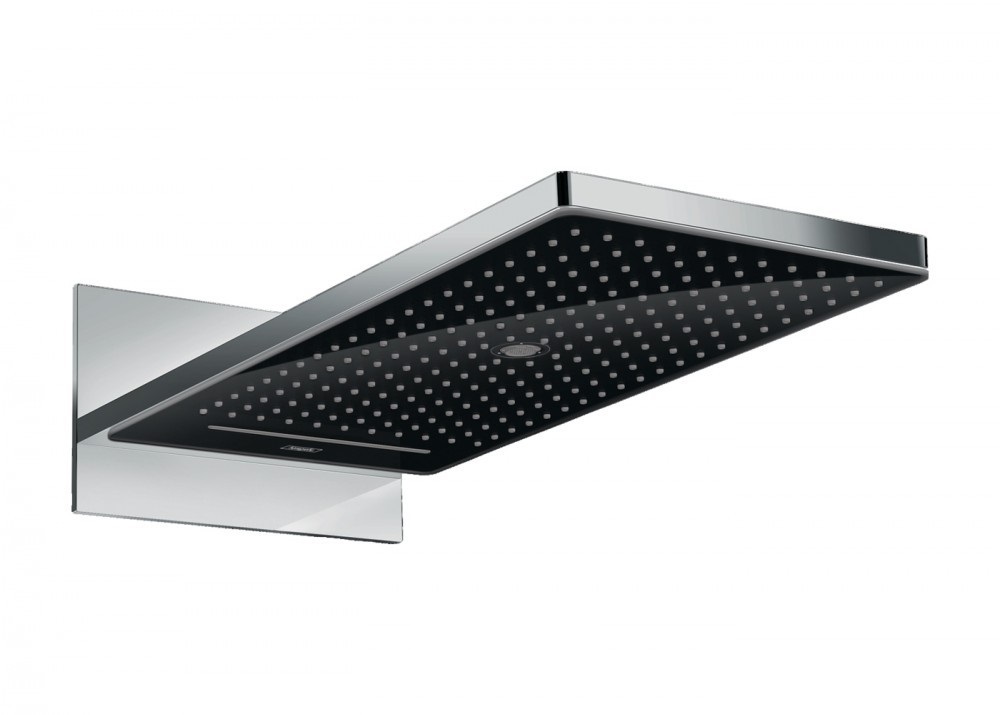 Верхній душ з тропічним душем Hansgrohe колекція Rainmaker Select 3jet 580 мм хром / чорний 24001600