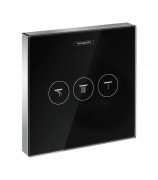 Переключатель для душа встраиваемый с 3 запорными клапанами Hansgrohe коллекция ShowerSelect glass черный 15736600