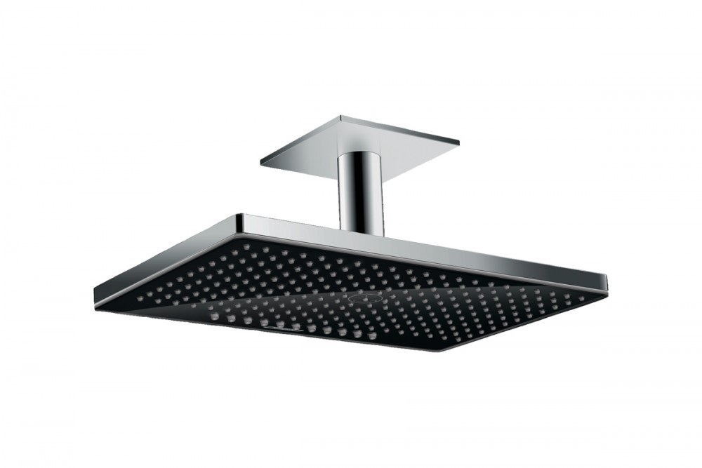 Верхній душ з тропічним душем Hansgrohe колекція Rainmaker Select 3jet 460 мм хром / чорний 24006600