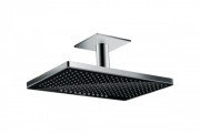 Верхний душ с тропическим душем Hansgrohe коллекция Rainmaker Select 3jet 460 мм хром/черный 24006600