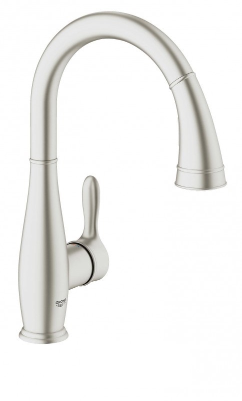 Смеситель для кухни с выдвижной лейкой Grohe Parkfield суперсталь 30215DC0