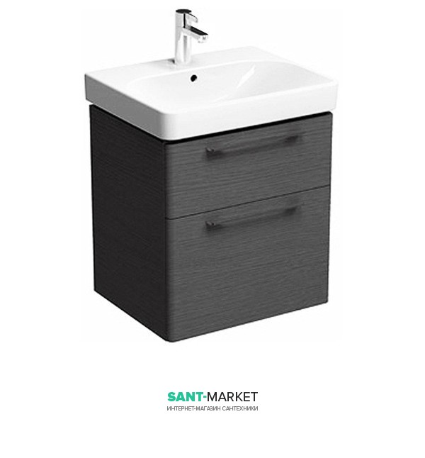 Тумба под раковину Kolo Traffic 60 с двумя ящиками серый дуб 89525000