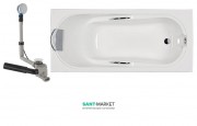 Ванна акрилова прямокутна Kolo колекція Comfort 170х75х44 + Ніжки SN7 + Сифон Geberit XWP307000G