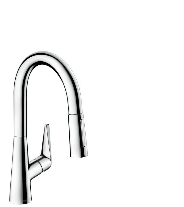 Змішувач для кухні з висувною лійкою одноважільний Hansgrohe колекція Talis S хром 72815000