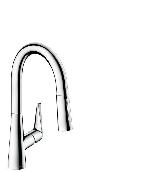 Смеситель для кухни с выдвижной лейкой однорычажный Hansgrohe коллекция Talis S хром 72815000