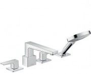 Змішувач Двохважеля на борт ванни з душем Hansgrohe колекція Metropol хром 32553000