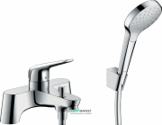 Смеситель однорычажный на борт ванны с душем Hansgrohe коллекция Novus хром 71044000