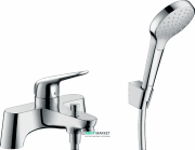 Смеситель однорычажный на борт ванны с душем Hansgrohe коллекция Novus хром 71044000