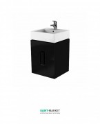 Тумба під раковину Kolo Twins 50 з двома ящиками чорний матовий 89491000
