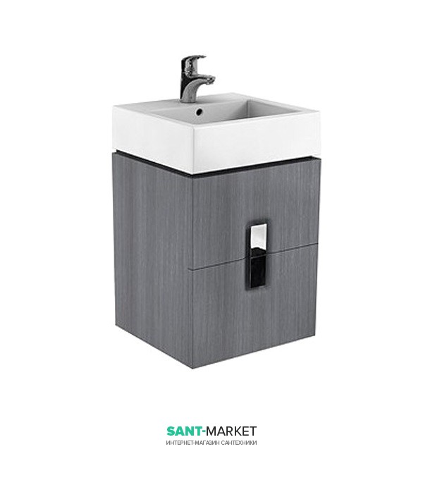 Тумба під раковину Kolo Twins 50 з двома ящиками срібний графіт 89490000