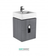 Тумба под раковину Kolo Twins 50 с двумя ящиками серебряный графит 89490000