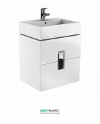 Тумба под раковину Kolo Twins 60 с двумя ящиками белый глянец 89492000
