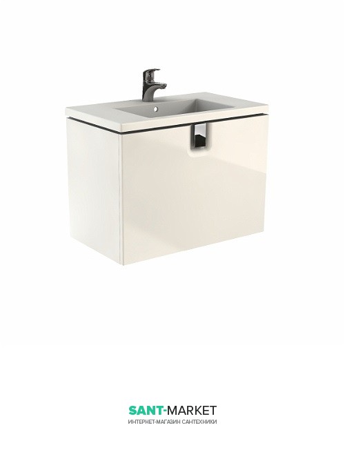Тумба под раковину Kolo Twins 80 с одним ящиком белый глянец 89550000