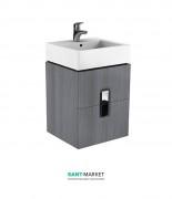 Тумба под раковину Kolo Twins 50 с двумя ящиками серебряный графит 89490000