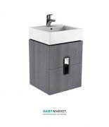 Тумба під раковину Kolo Twins 50 з двома ящиками срібний графіт 89490000