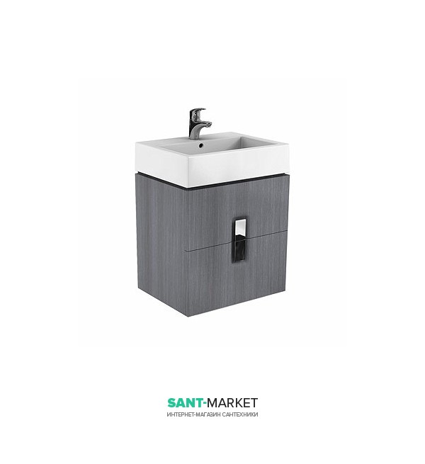 Тумба под раковину Kolo Twins 60 с двумя ящиками серебряный графит 89493000