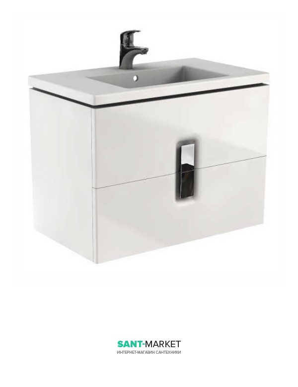 Тумба під раковину Kolo Twins 80 з двома ящиками срібний графіт 89553000