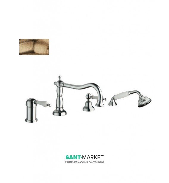 Смеситель однорычажный на борт ванны RESP CAESAR с душем бронза 151.378.308 BR