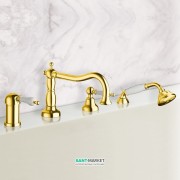 Смеситель однорычажный на борт ванны RESP CAESAR с душем золото 152.378.308 ORO