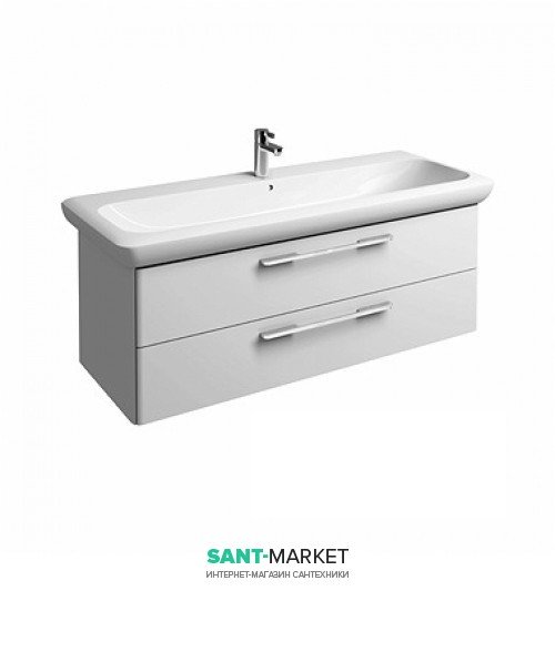 Тумба под раковину Kolo Life 120 с двумя ящиками белый глянец 89462000