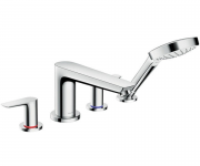 Змішувач Двохважеля на борт ванни з душем Hansgrohe колекція Talis E хром 71748000