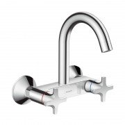 Смеситель для кухни настенный двухвентильный Hansgrohe коллекция Logis Classic хром 71286000
