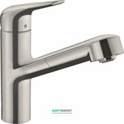 Змішувач для кухні одноважільний з витяжним виливом Hansgrohe колекція M42 нержавіюча сталь 71814800