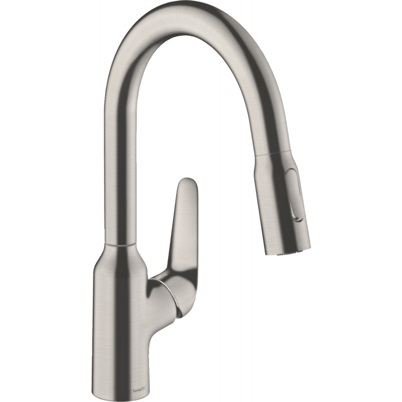 Змішувач для кухні з висувною лійкою одноважільний Hansgrohe колекція M42 нержавіюча сталь 71801800