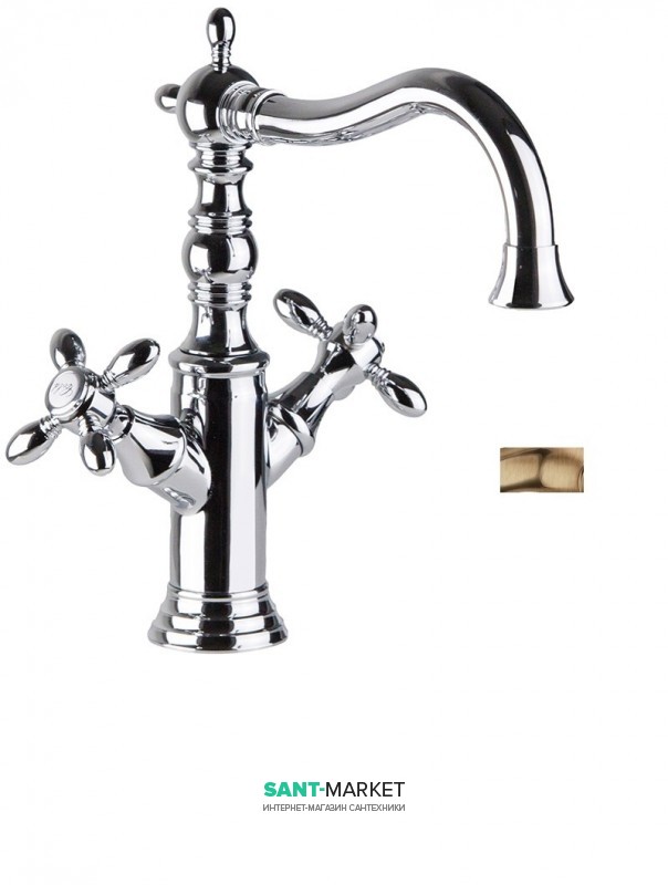 Смеситель для раковины двухвентильный RESP TIBERIUS бронза 141.146/A BR