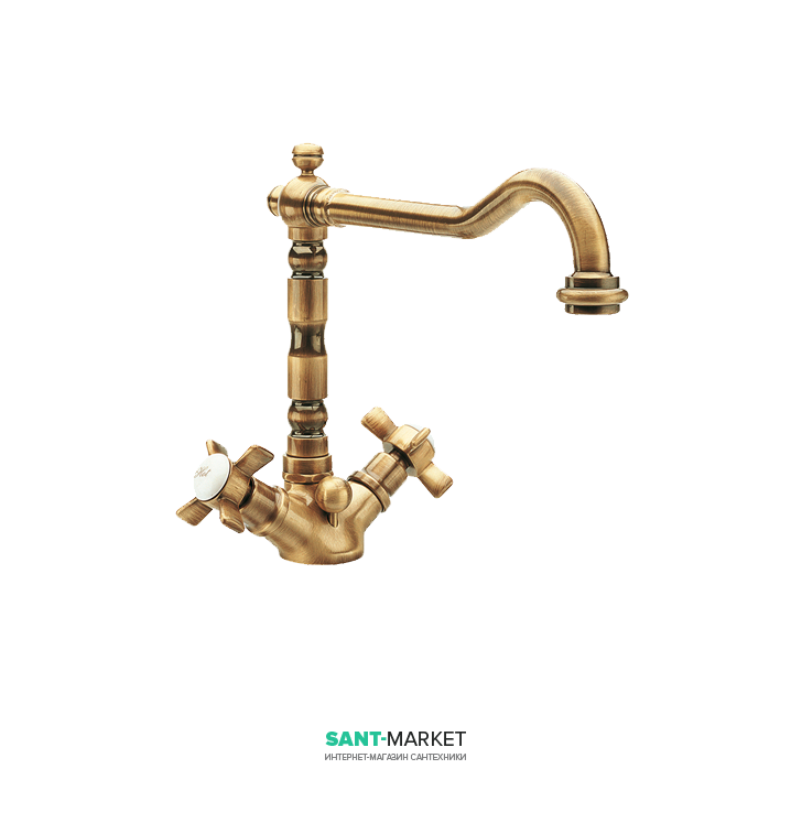 Смеситель для раковины двухвентильный RESP TIME бронза 335.146/A BR