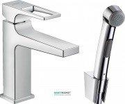 Смеситель для раковины однорычажный с гигиеническим душем Hansgrohe коллекция Metropol хром 74522000