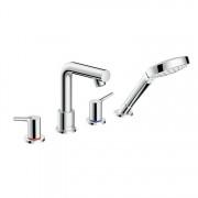 Смеситель двохрычажный на борт ванны с душем Hansgrohe коллекция Talis S хром 72418000