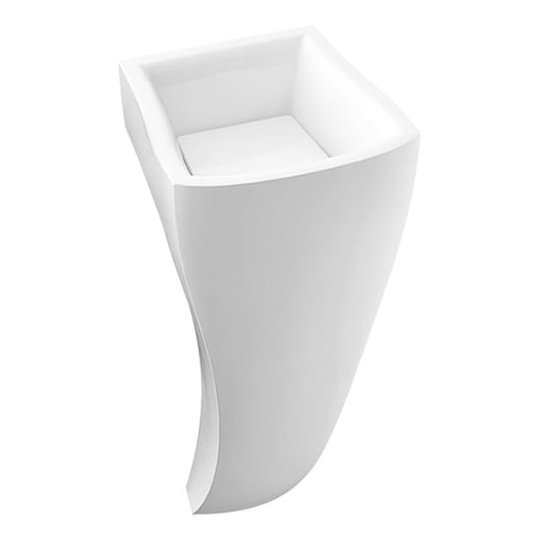 Раковина для ванной Marmorin Wave 40х40 см напольная литой камень белый 475 040 020 xx x