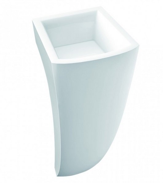 Раковина для ванної Marmorin Waver 40х40 см для підлоги литий камінь білий 470 040 020 xx x