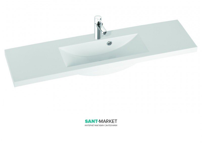 Раковина для ванної на тумбу умивальник-стільниця Marmorin колекція Talia біла 270 120 022 xx x