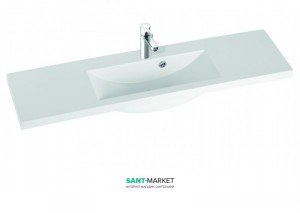 Раковина для ванной на тумбу умывальник-столешница Marmorin коллекция Talia белая 270 120 022 xx x