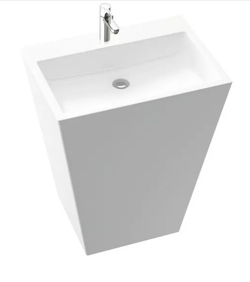 Раковина для ванной Marmorin Tebe 70х50 см напольная литой камень белый  P 530 070 020 010