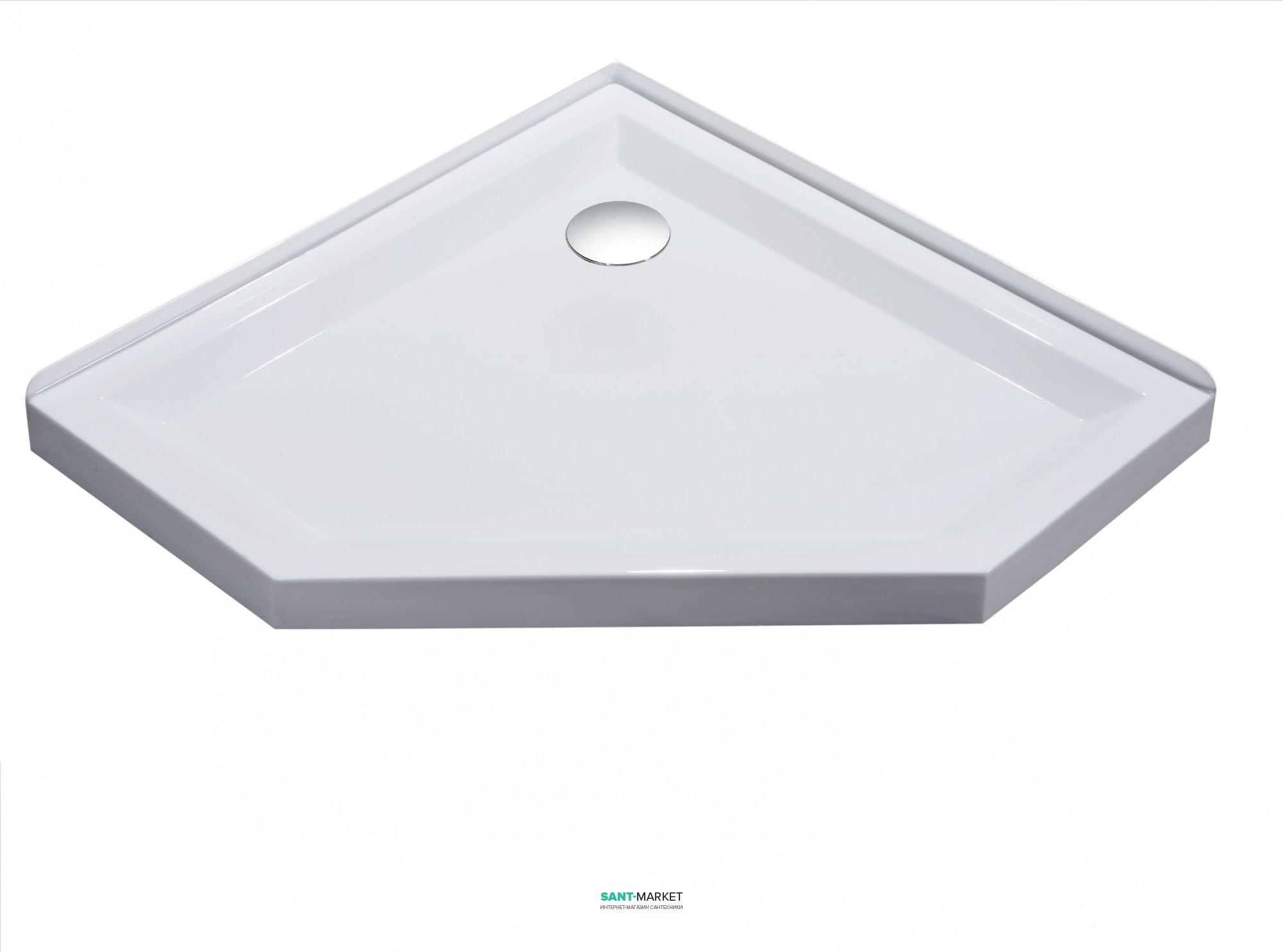 Душевой поддон пятиугольный Volle 100х100х4 белый 10-22-1010