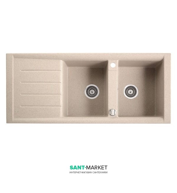 Мийка для кухні прямокутна Marmorin Profir 2k 1o врізна штучний камінь пісочний 160 213 007