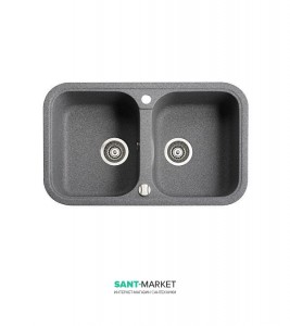 Мойка для кухни прямоугольная Marmorin Pesta 2k врезная 2 чаши искусственный камень серый 170 203 003
