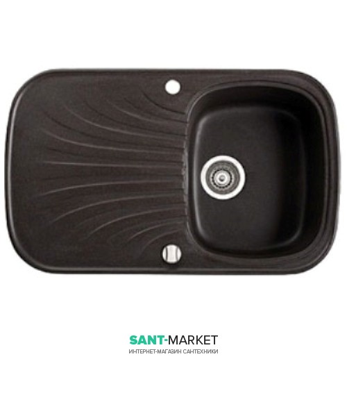 Мийка для кухні прямокутна Marmorin Oren 1k 1o врізна штучний камінь чорний 180 113 002